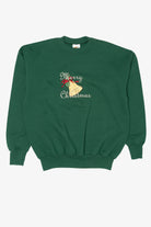 Vintage Green Silver Dollar City Bells Ugly Christmas Sweatshirt (1990s)