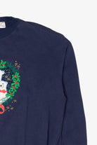 Vintage Navy Blue Nutcracker Polar Bears Ugly Christmas Sweatshirt (1990s)