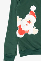 Dark Green Santa And Rudolph Ugly Christmas Sweatshirt (2010s)