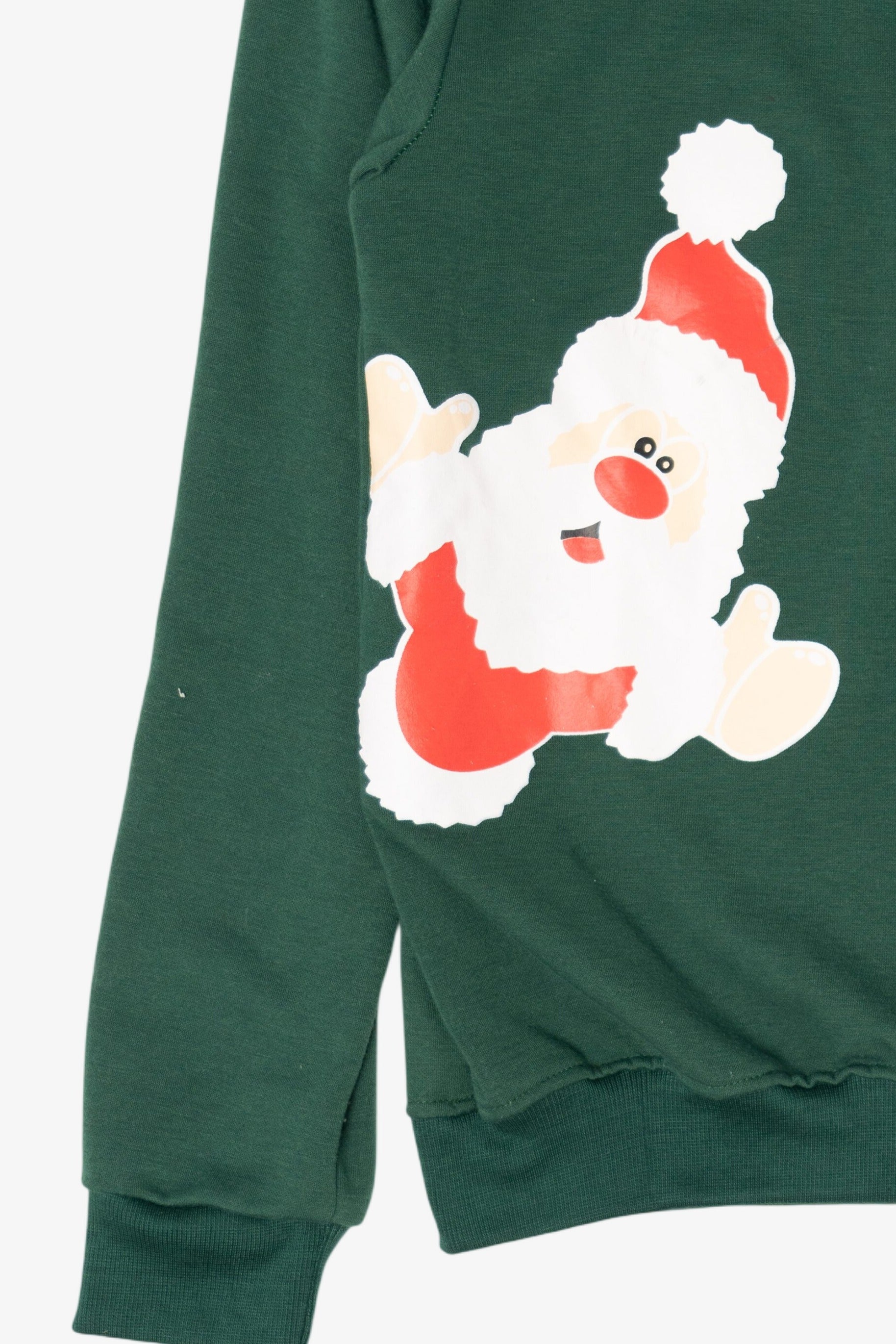 Dark Green Santa And Rudolph Ugly Christmas Sweatshirt (2010s)