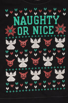 Black Hanes "Naughty Or Nice" Pixel Ugly Christmas Sweatshirt (2010s)