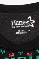 Black Hanes "Naughty Or Nice" Pixel Ugly Christmas Sweatshirt (2010s)