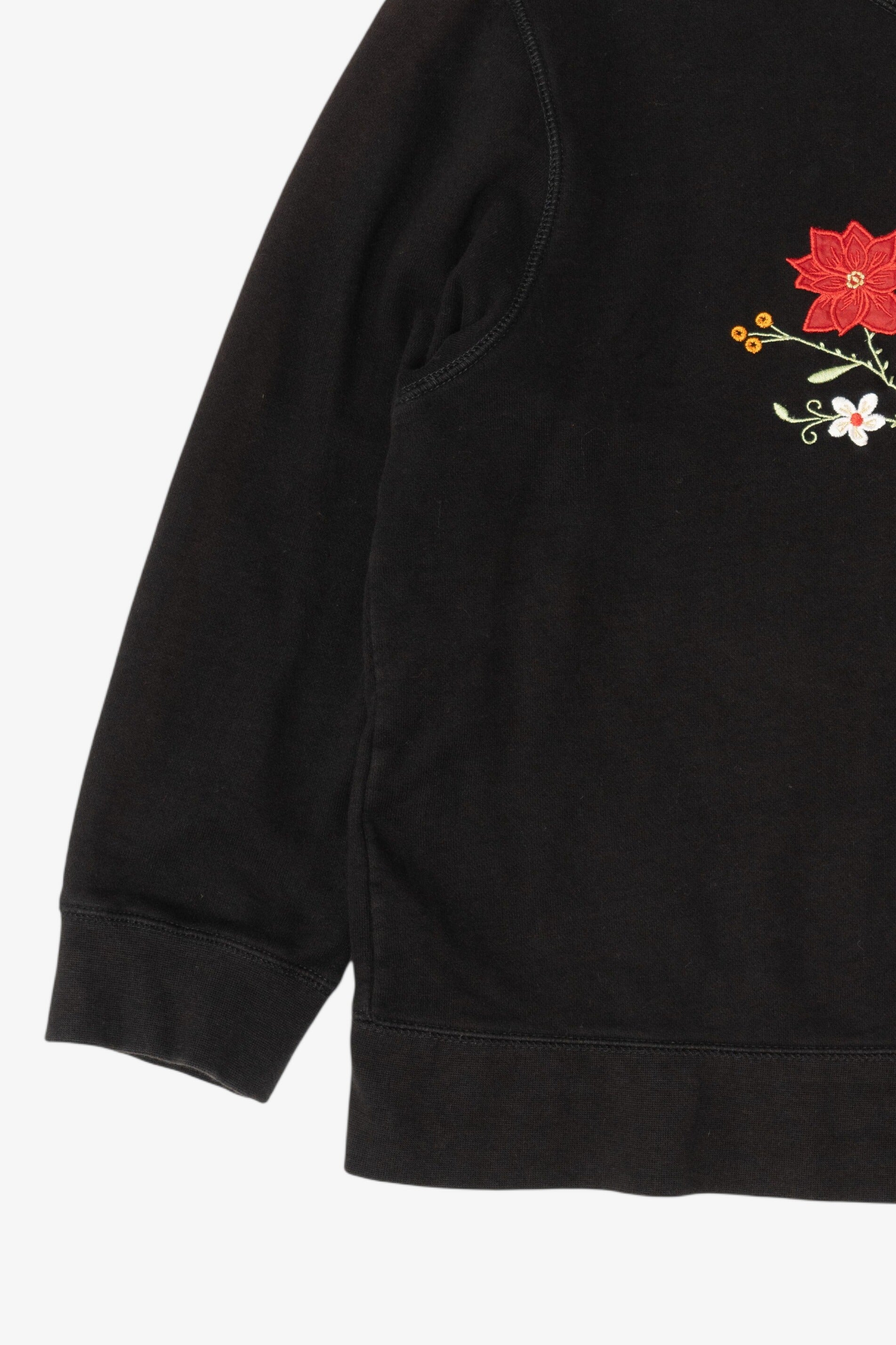 Vintage Black Classic Elements Poinsettias Ugly Christmas Sweatshirt (2000s)