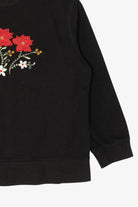 Vintage Black Classic Elements Poinsettias Ugly Christmas Sweatshirt (2000s)