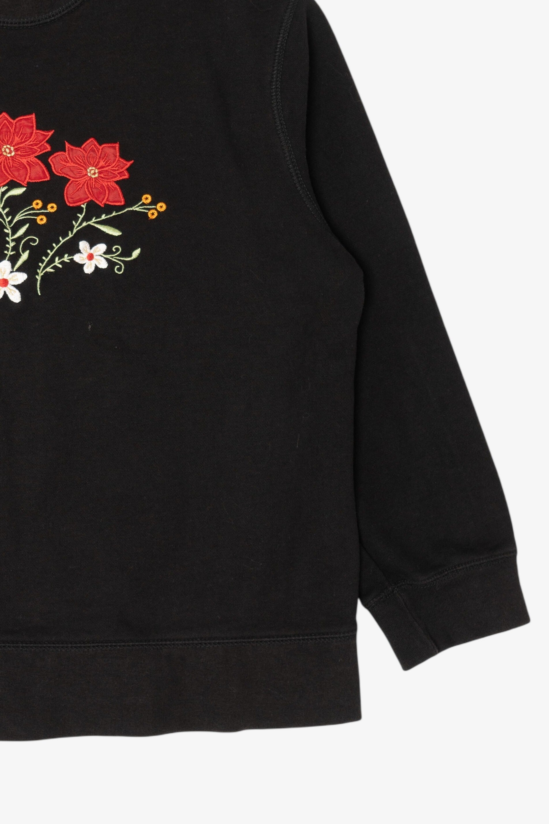Vintage Black Classic Elements Poinsettias Ugly Christmas Sweatshirt (2000s)