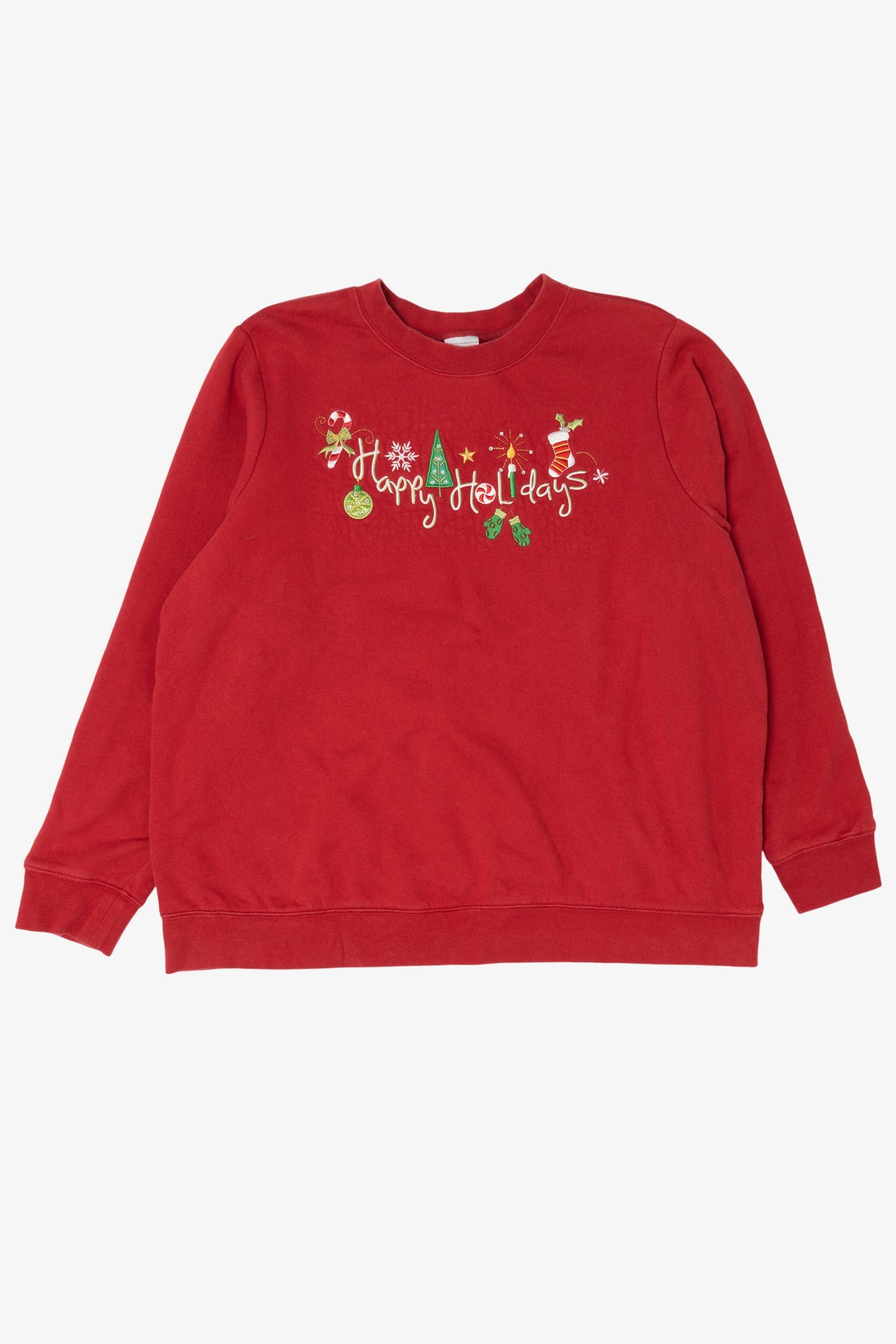 Red Holiday Editions "Happy Holidays" Ugly Christmas Sweatshirt (2010s)