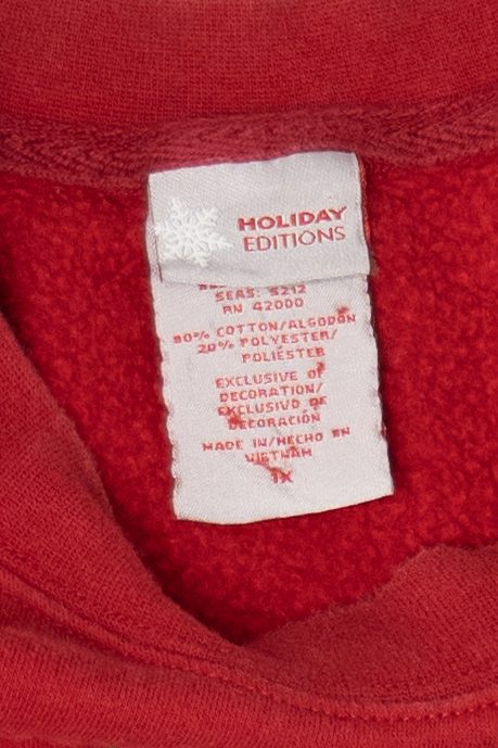 Red Holiday Editions "Happy Holidays" Ugly Christmas Sweatshirt (2010s)