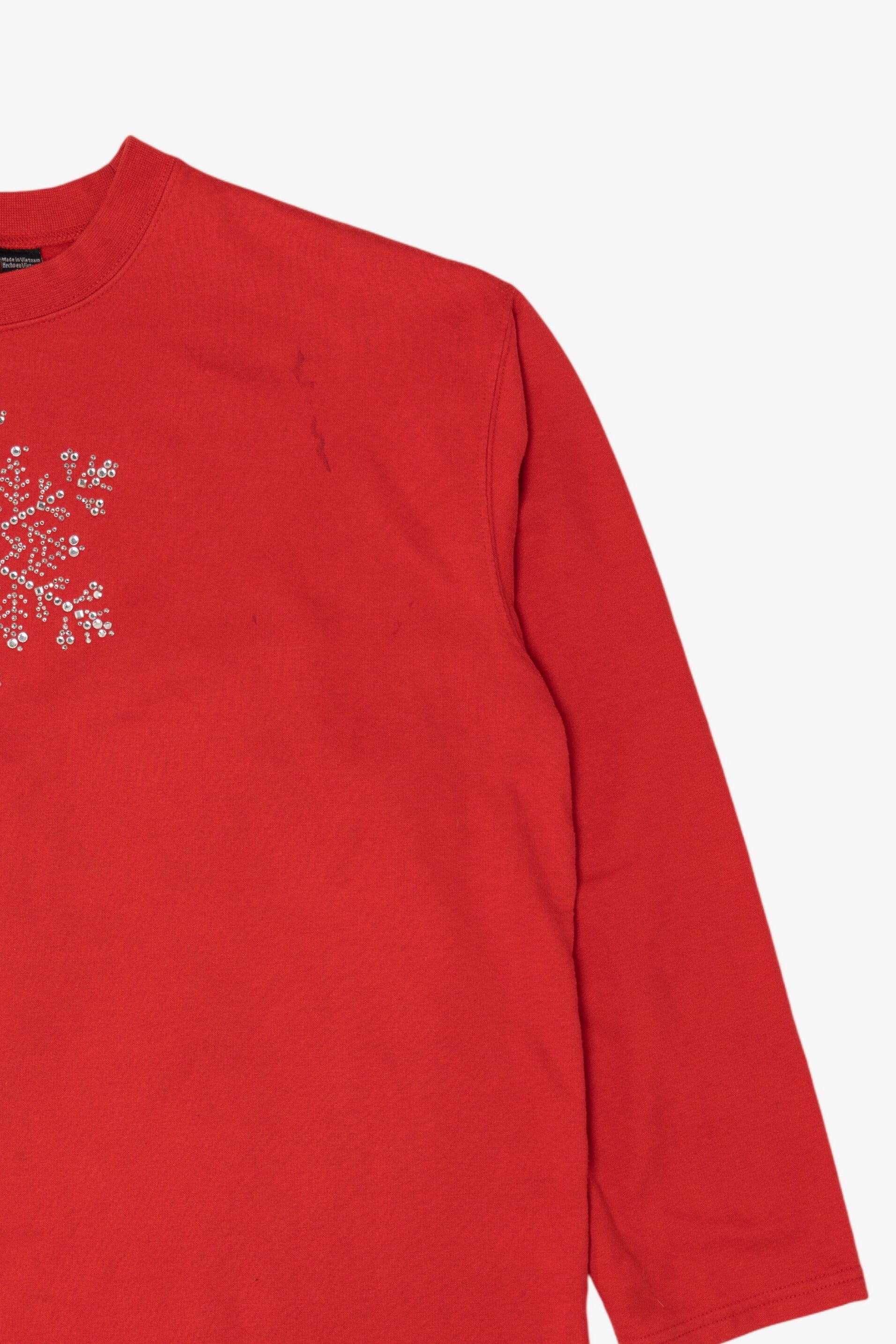 Red Sunburst Snowflake Ugly Christmas Sweatshirt (2010s)