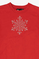 Red Sunburst Snowflake Ugly Christmas Sweatshirt (2010s)