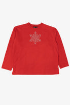Red Sunburst Snowflake Ugly Christmas Sweatshirt (2010s)