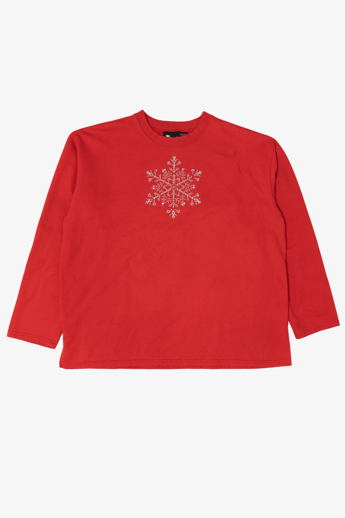 Red Sunburst Snowflake Ugly Christmas Sweatshirt (2010s)