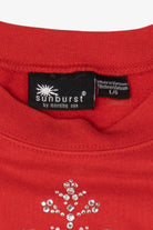 Red Sunburst Snowflake Ugly Christmas Sweatshirt (2010s)
