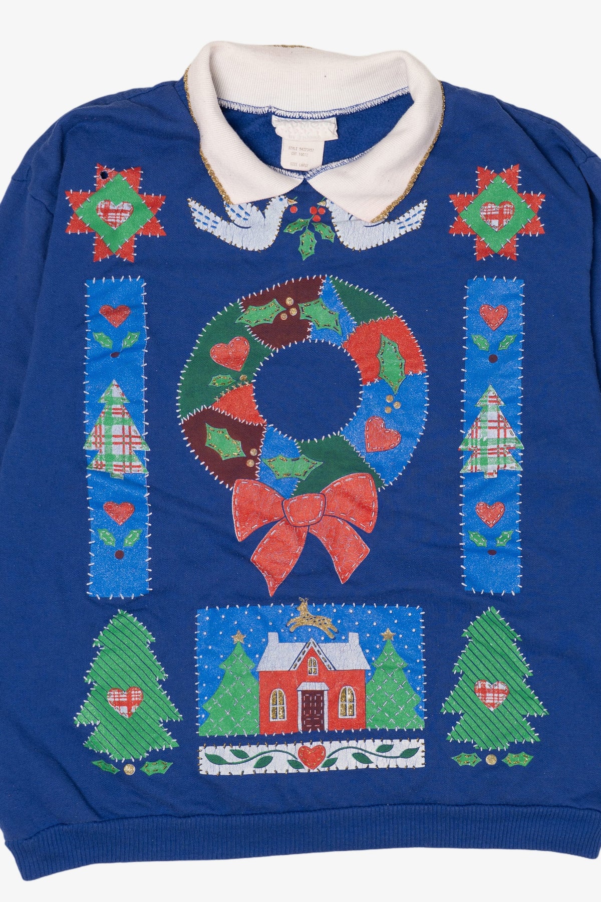 Vintage Blue Spumoni Ugly Christmas Sweatshirt (1980s)