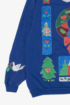 Vintage Blue Spumoni Ugly Christmas Sweatshirt (1980s)