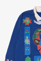 Vintage Blue Spumoni Ugly Christmas Sweatshirt (1980s)