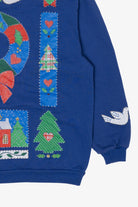 Vintage Blue Spumoni Ugly Christmas Sweatshirt (1980s)