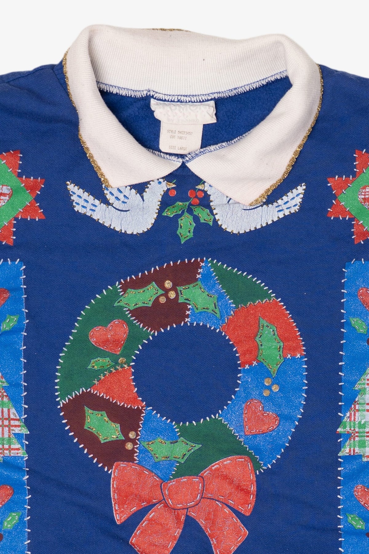 Vintage Blue Spumoni Ugly Christmas Sweatshirt (1980s)