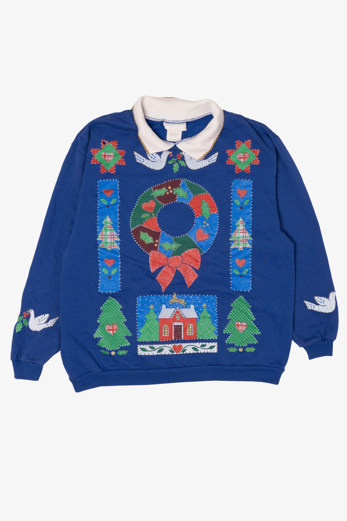 Vintage Blue Spumoni Ugly Christmas Sweatshirt (1980s)