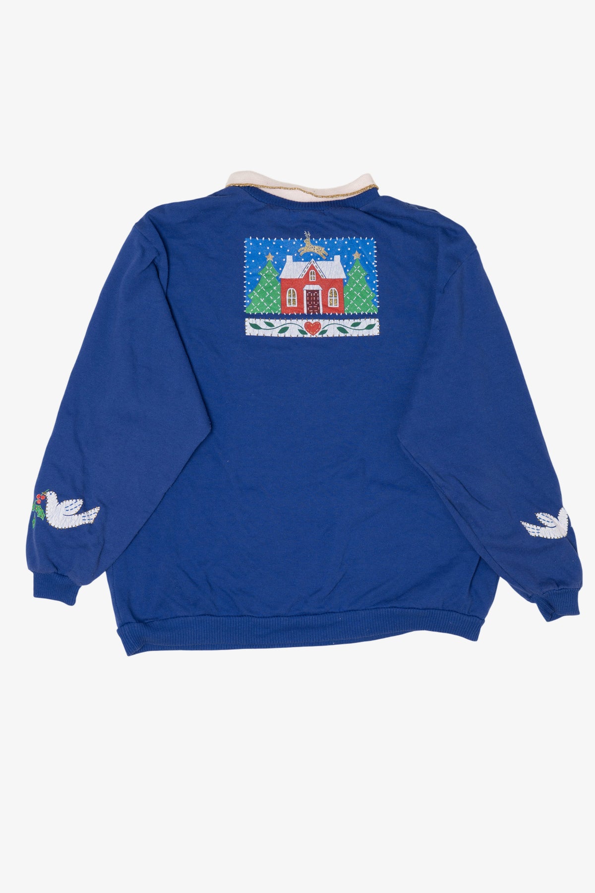 Vintage Blue Spumoni Ugly Christmas Sweatshirt (1980s)