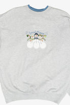 "Good Cheer" Snowmen Vintage Ugly Christmas Sweatshirt (1990s)