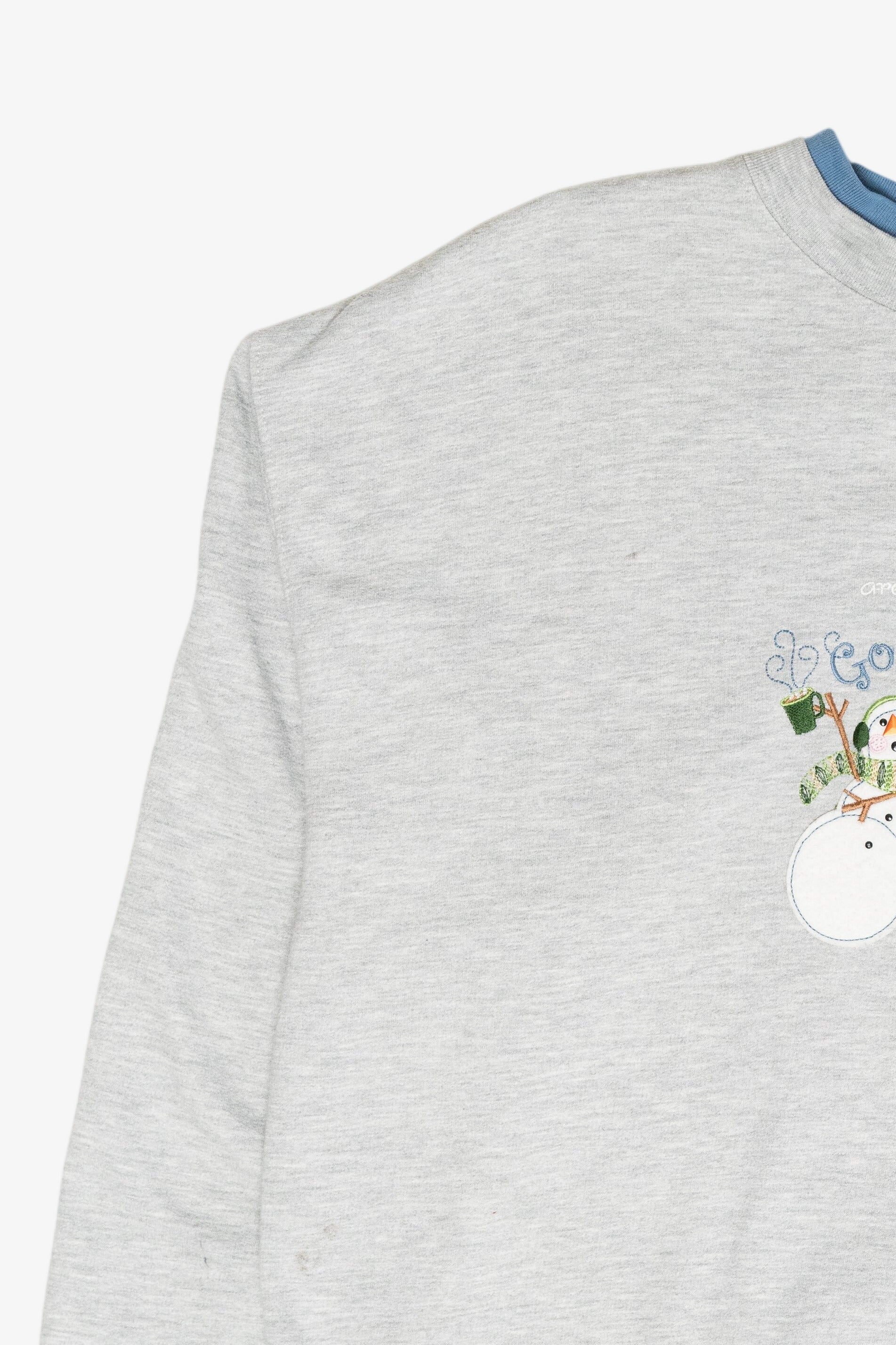 "Good Cheer" Snowmen Vintage Ugly Christmas Sweatshirt (1990s)