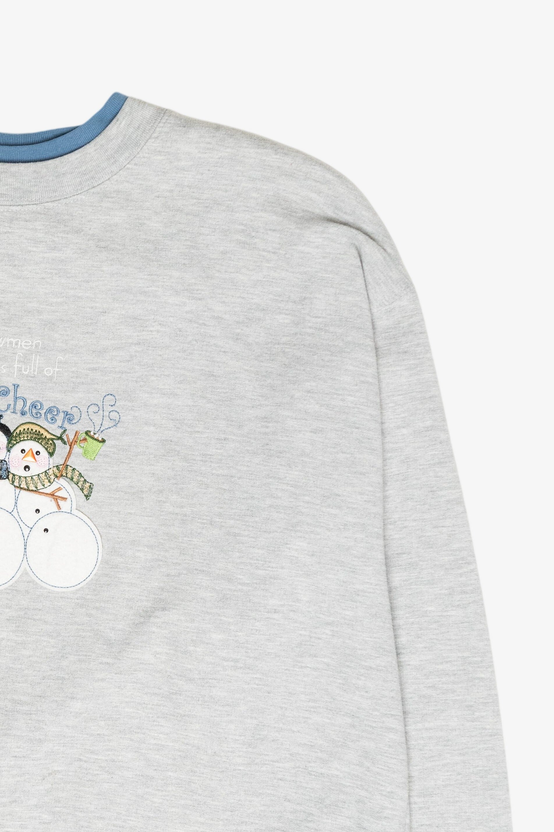 "Good Cheer" Snowmen Vintage Ugly Christmas Sweatshirt (1990s)