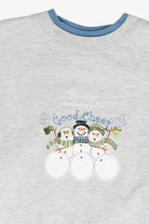 "Good Cheer" Snowmen Vintage Ugly Christmas Sweatshirt (1990s)