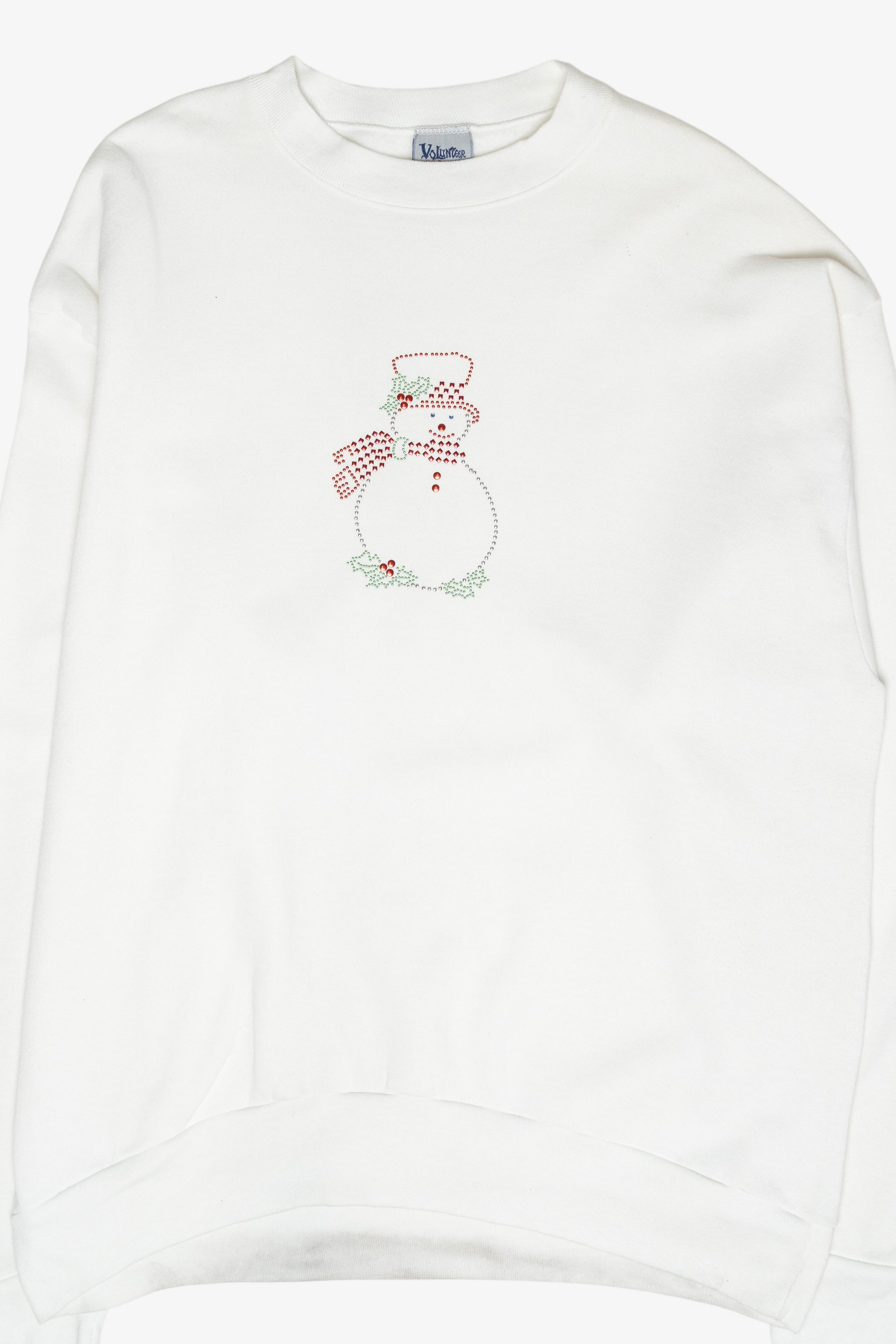 Studded Snowman Vintage Ugly Christmas Sweatshirt (1990s)