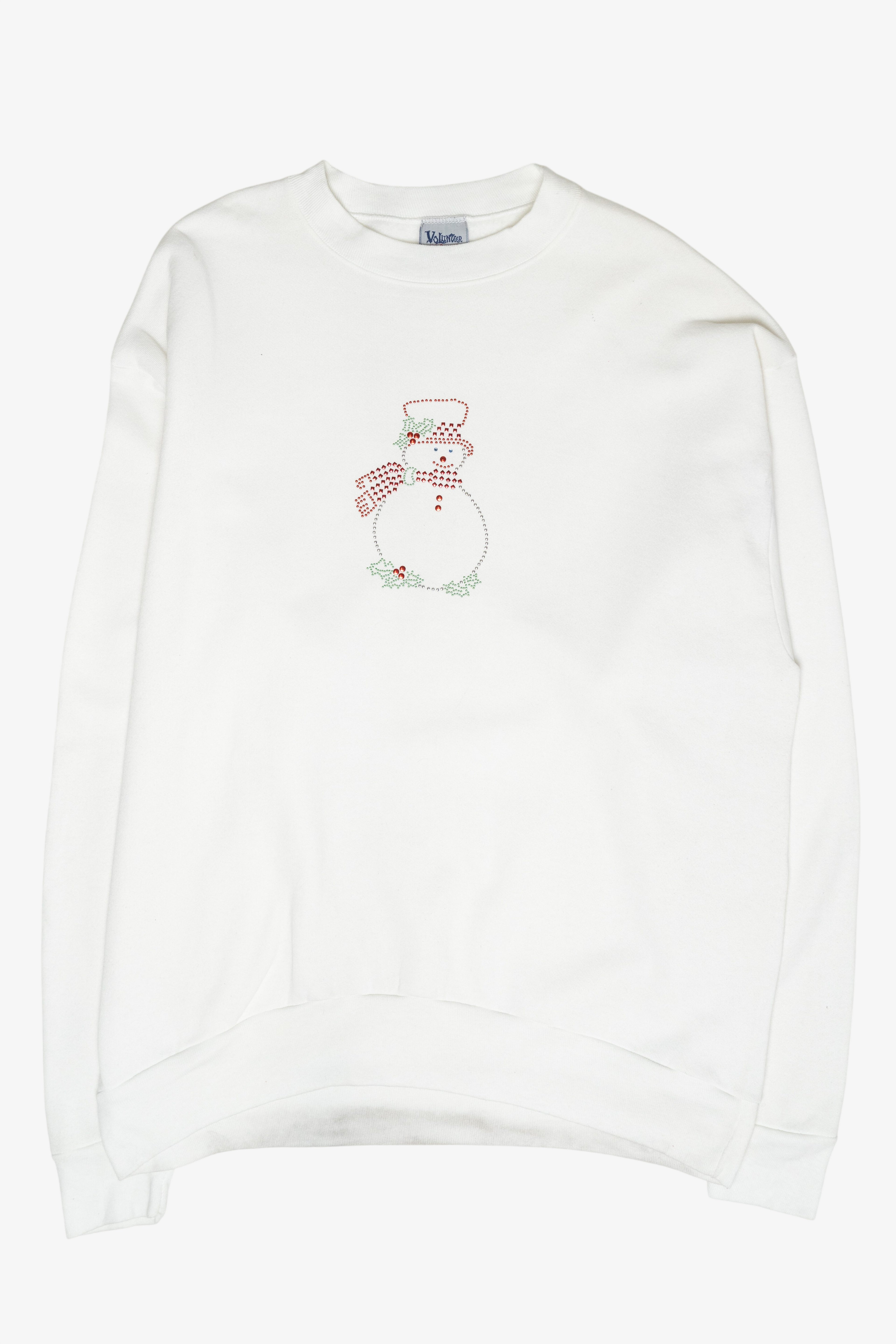 Studded Snowman Vintage Ugly Christmas Sweatshirt (1990s)