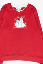 Bird Watching Snowmen Vintage Ugly Christmas Sweatshirt (2000s)