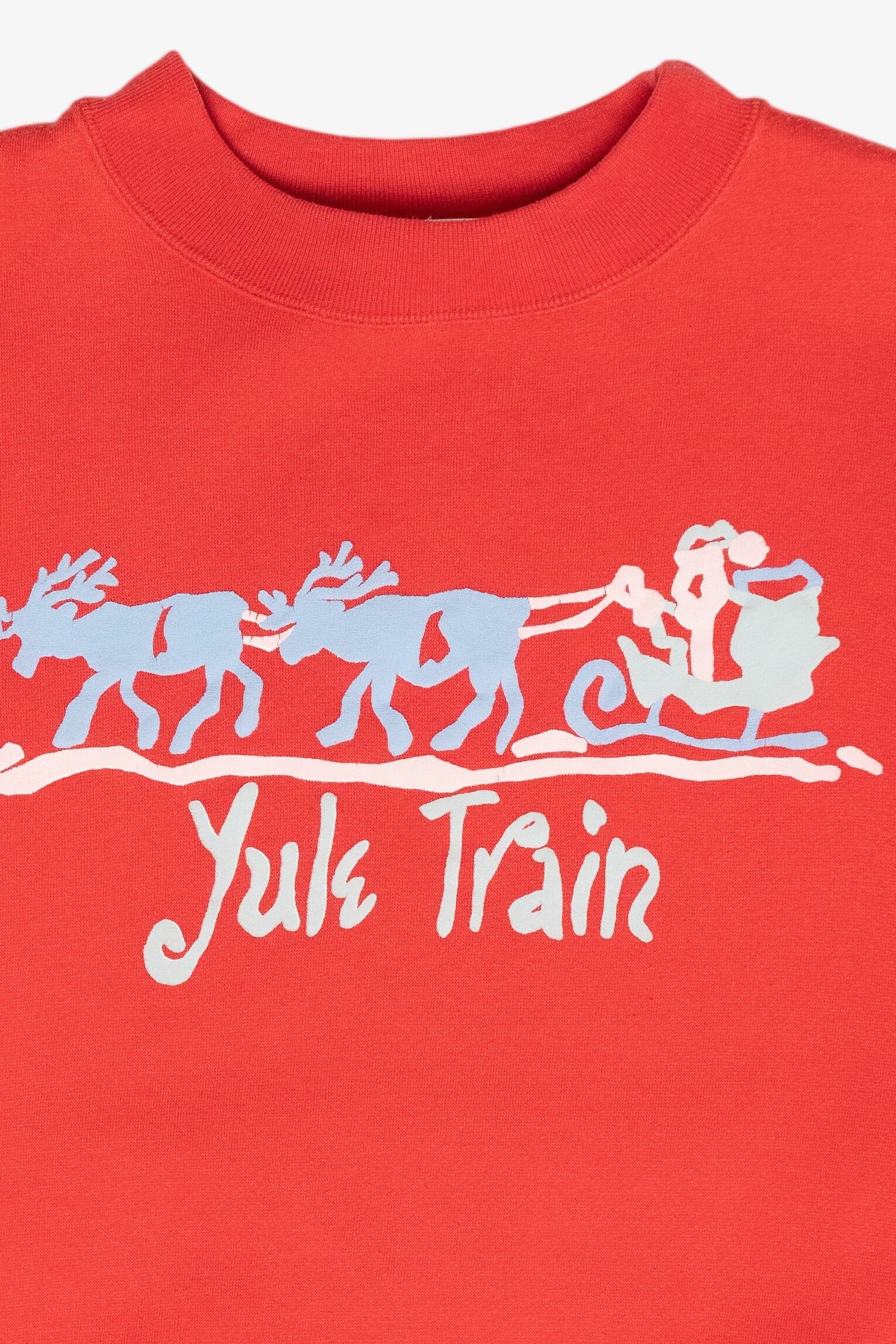 "Yule Train" Santa Sled Vintage Ugly Christmas Sweatshirt (1980s)