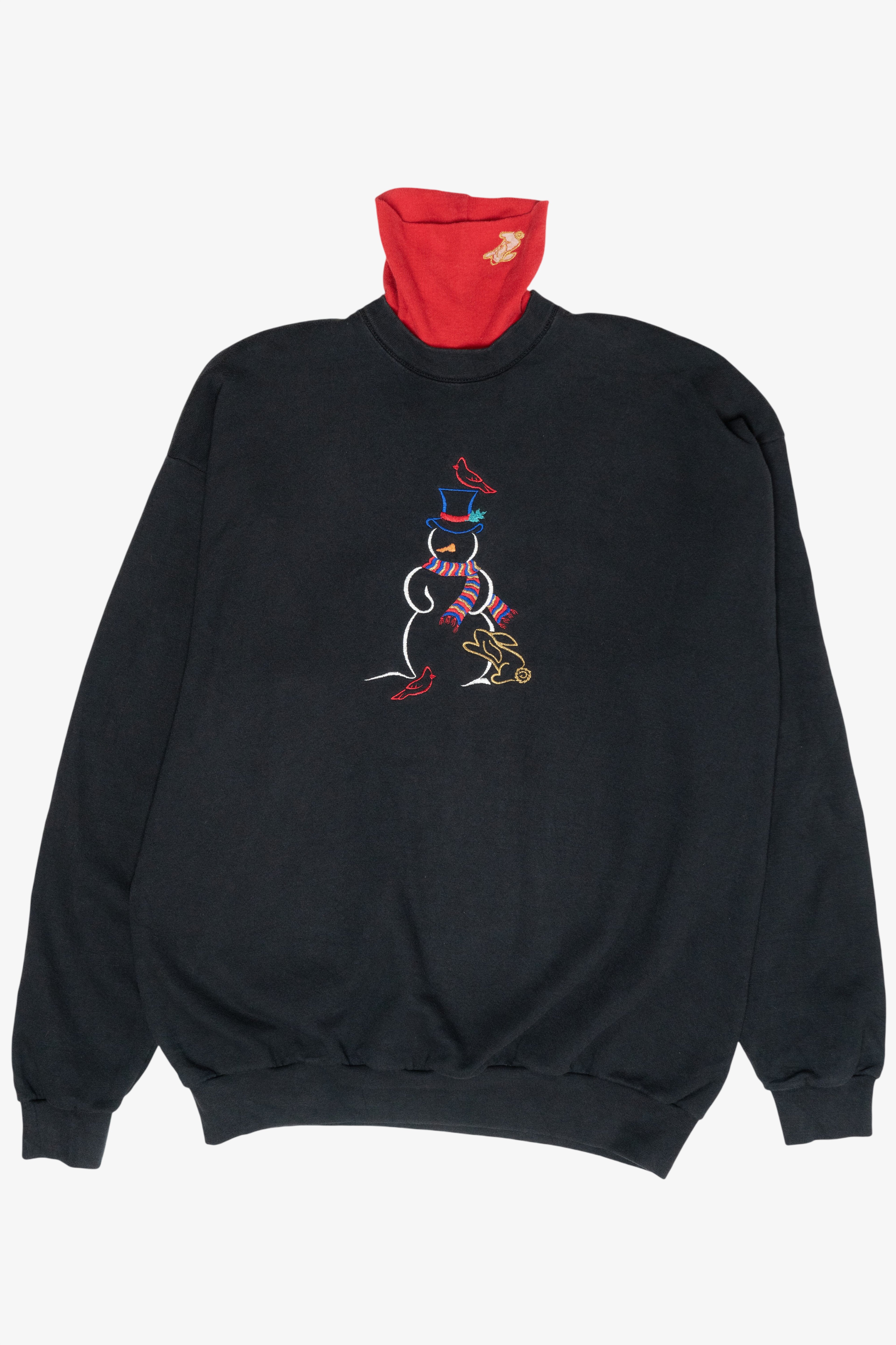 Abstract Snowman Vintage Ugly Christmas Sweatshirt (1990s)