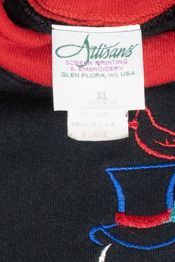 Abstract Snowman Vintage Ugly Christmas Sweatshirt (1990s)