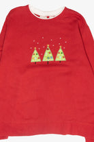 Jolly Trees Vintage Ugly Christmas Sweatshirt (1990s)