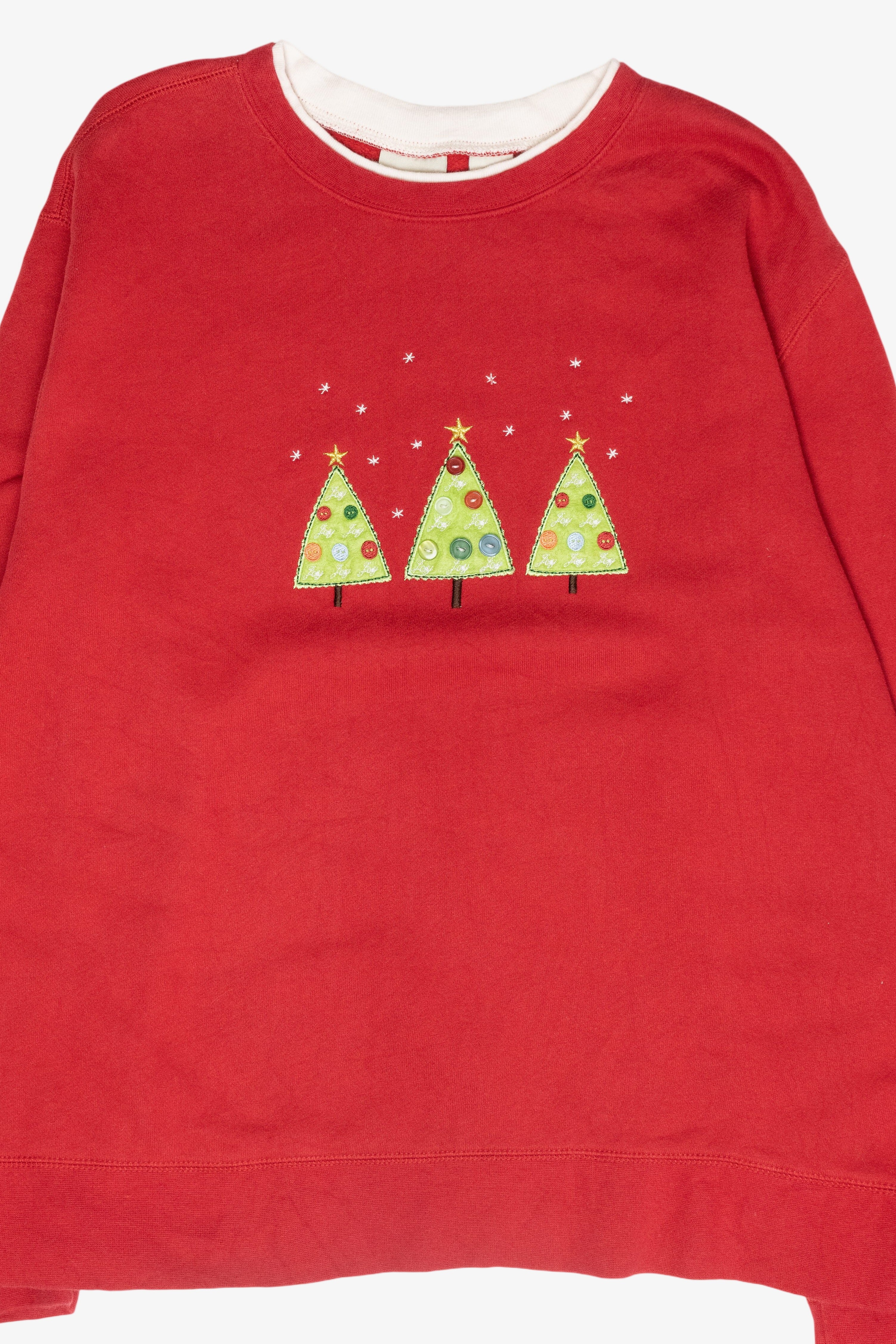 Jolly Trees Vintage Ugly Christmas Sweatshirt (1990s)