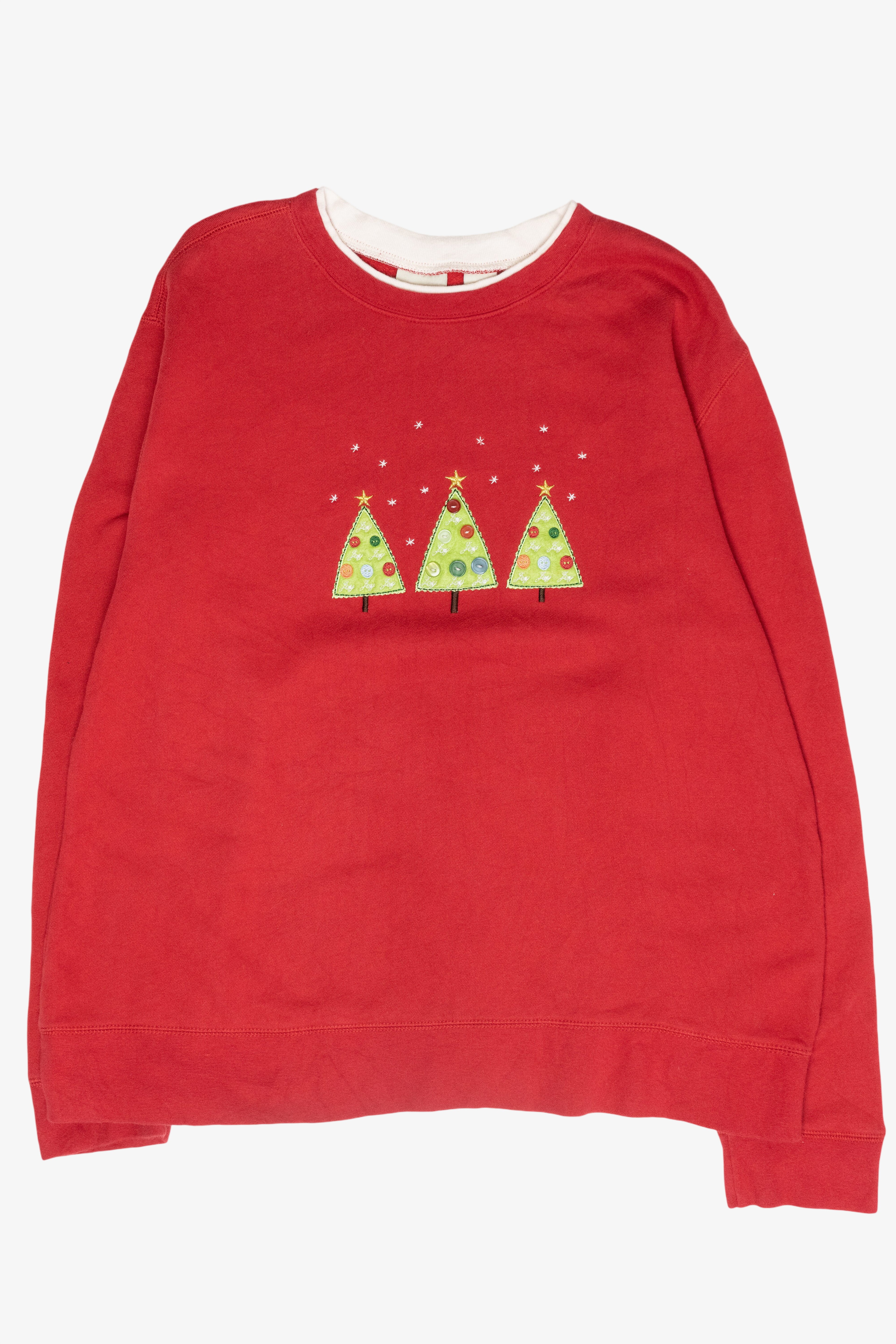 Jolly Trees Vintage Ugly Christmas Sweatshirt (1990s)
