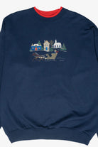 Cozy Winter Village Ugly Vintage Christmas Sweatshirt (1980s)