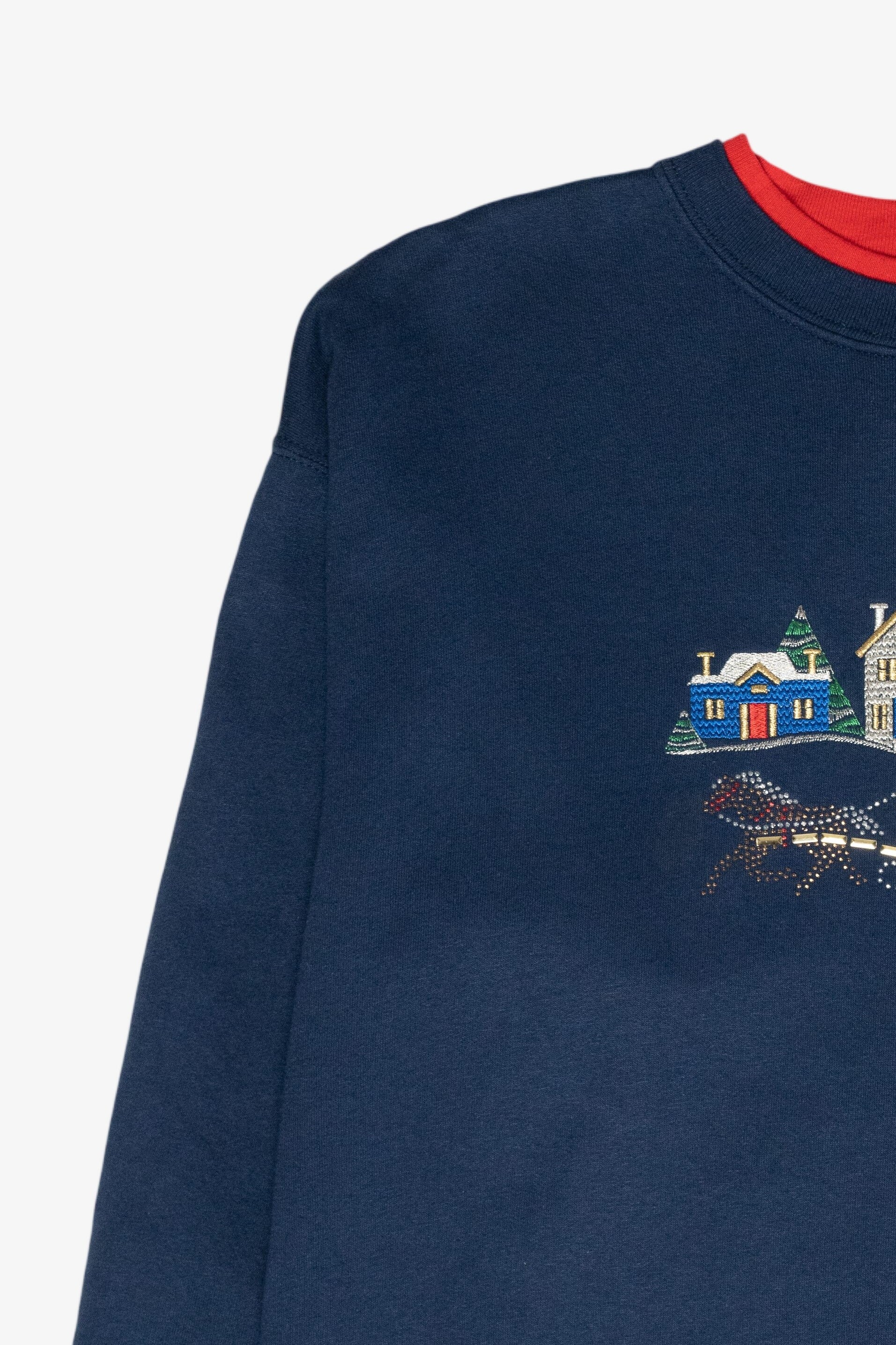 Cozy Winter Village Ugly Vintage Christmas Sweatshirt (1980s)