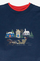 Cozy Winter Village Ugly Vintage Christmas Sweatshirt (1980s)