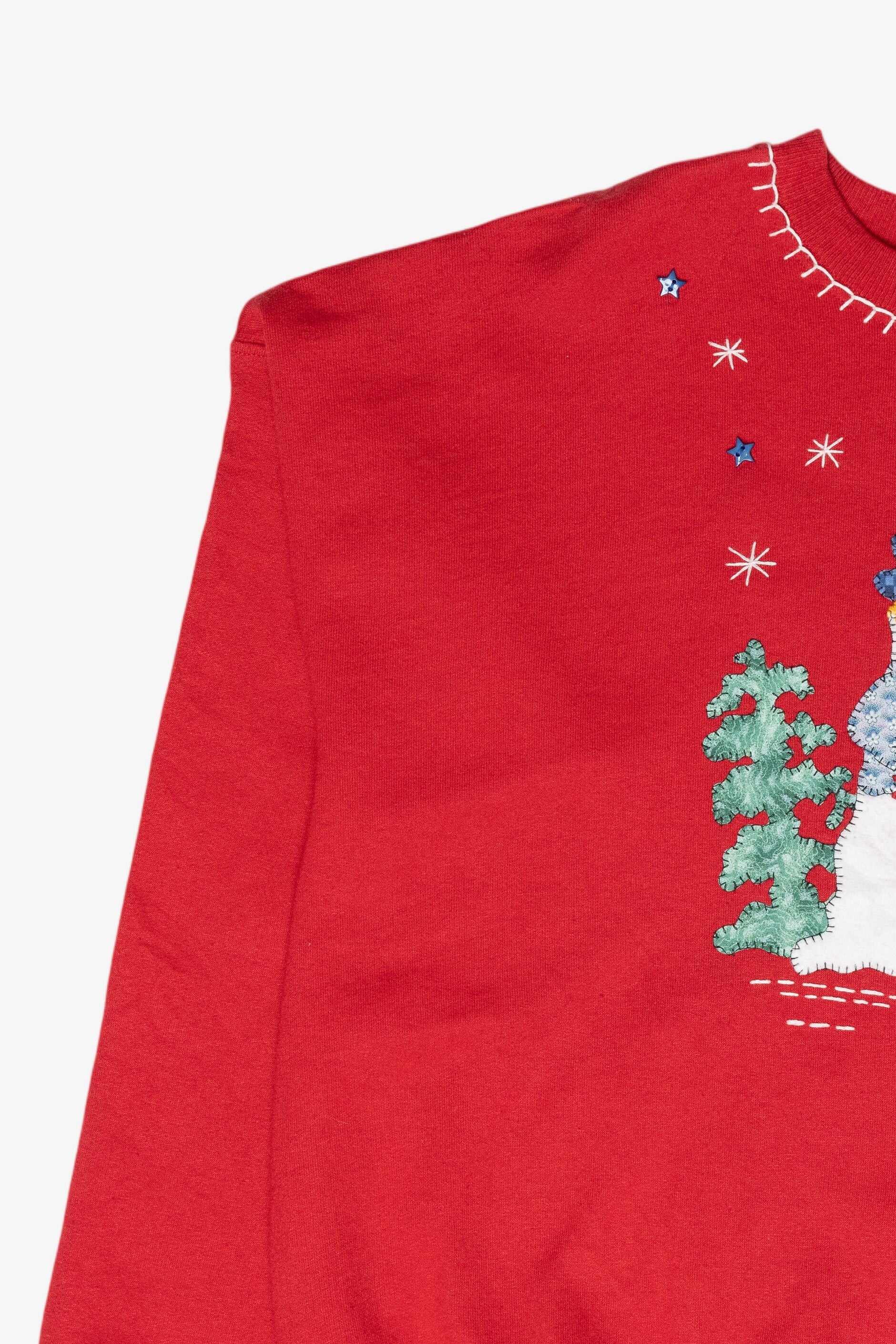 Snowmen Handmade Vintage Ugly Christmas Sweatshirt (1990s)