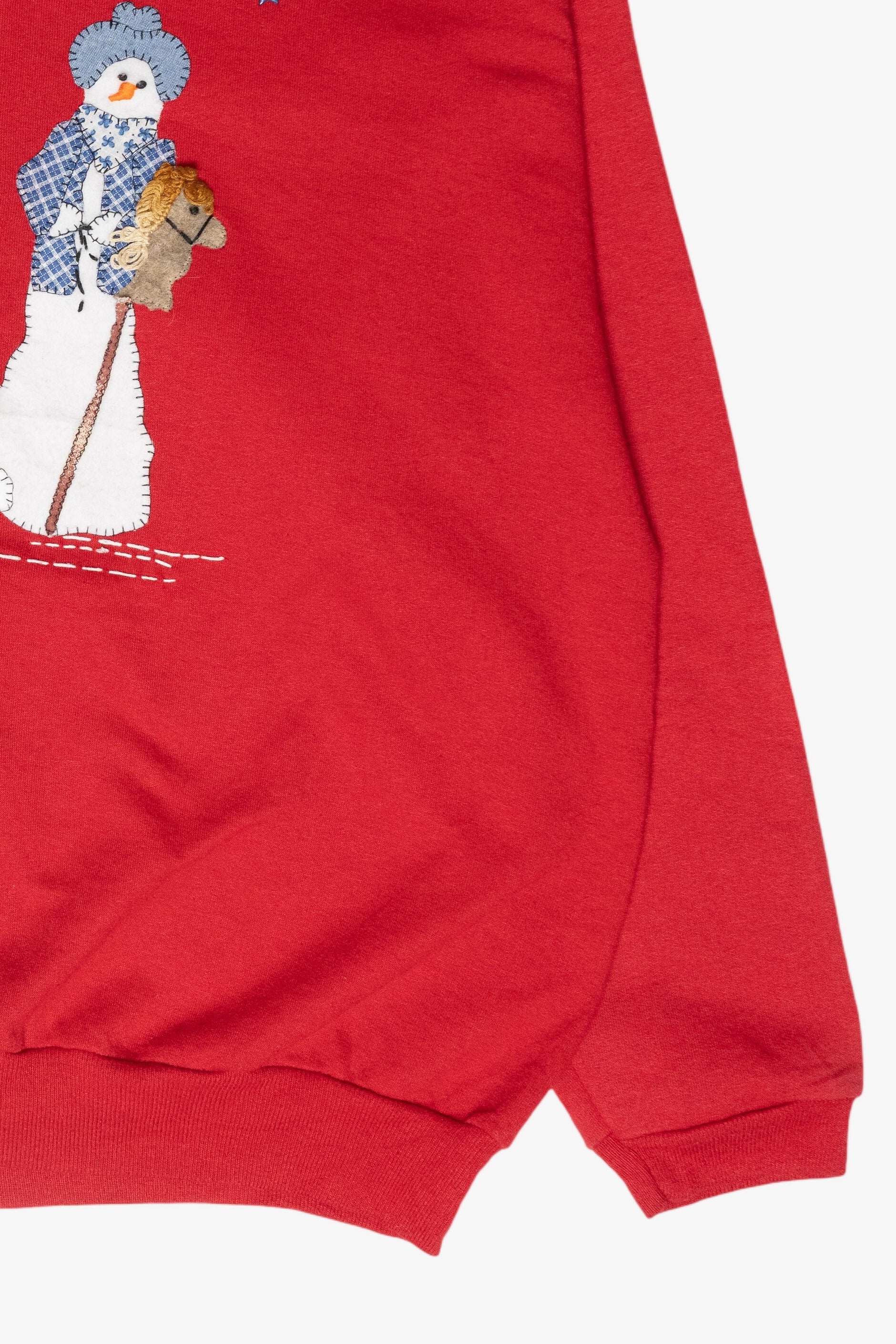 Snowmen Handmade Vintage Ugly Christmas Sweatshirt (1990s)