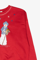 Snowmen Handmade Vintage Ugly Christmas Sweatshirt (1990s)