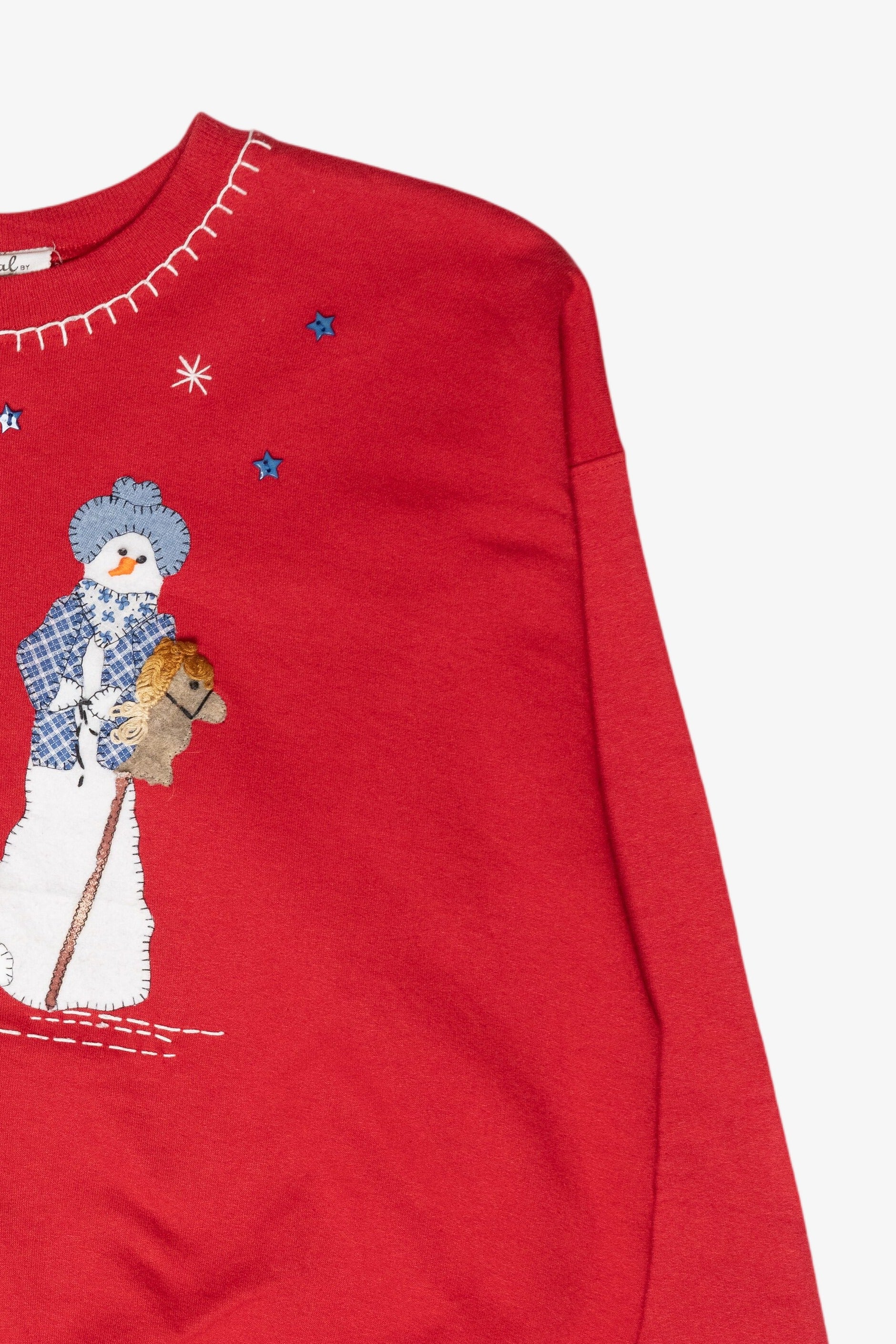 Snowmen Handmade Vintage Ugly Christmas Sweatshirt (1990s)