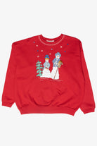 Snowmen Handmade Vintage Ugly Christmas Sweatshirt (1990s)