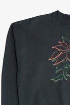 Vintage Poinsettia Flower Illustration Ugly Christmas Sweatshirt (1990s)