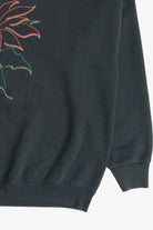Vintage Poinsettia Flower Illustration Ugly Christmas Sweatshirt (1990s)