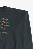 Vintage Poinsettia Flower Illustration Ugly Christmas Sweatshirt (1990s)