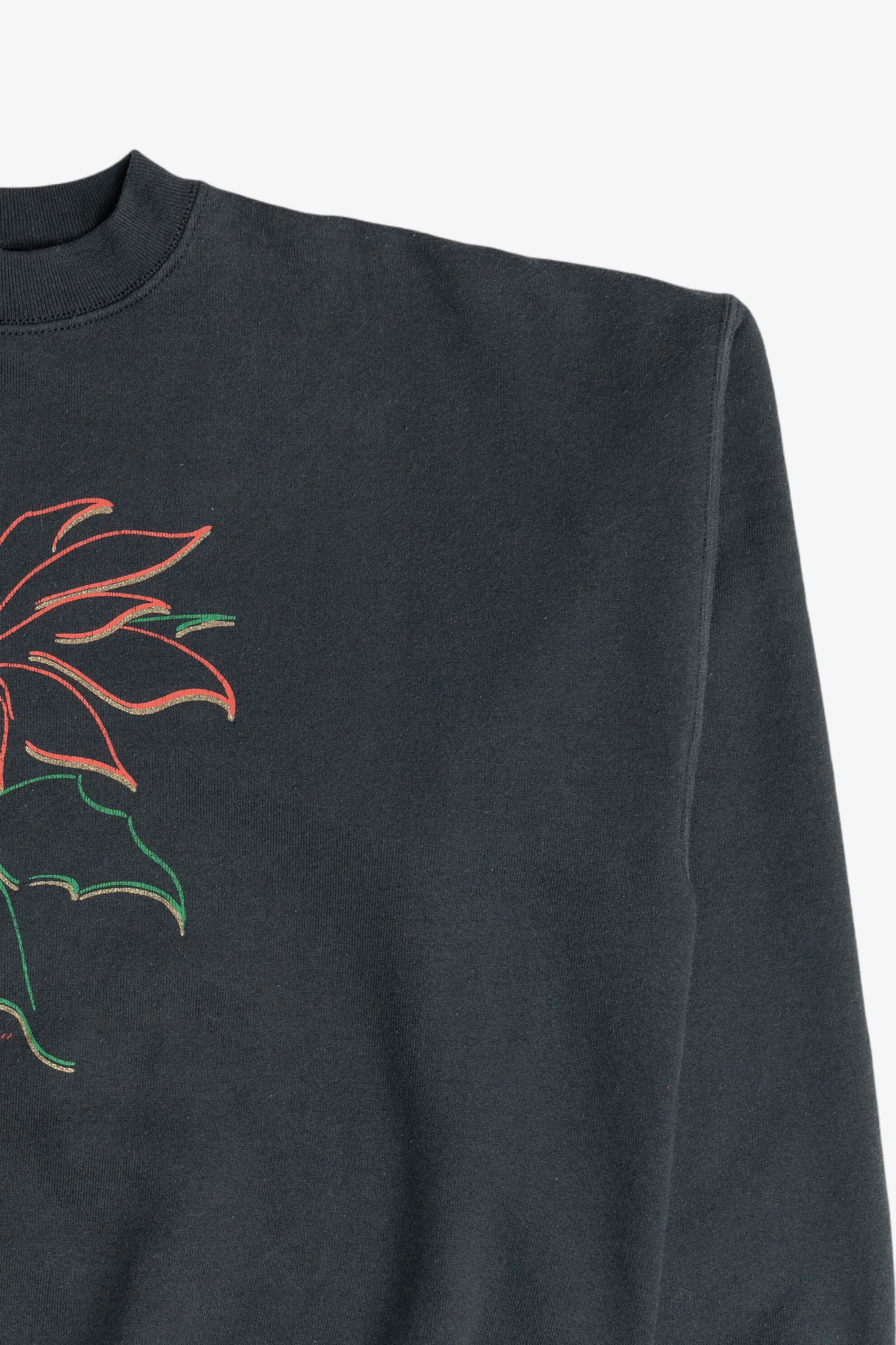 Vintage Poinsettia Flower Illustration Ugly Christmas Sweatshirt (1990s)