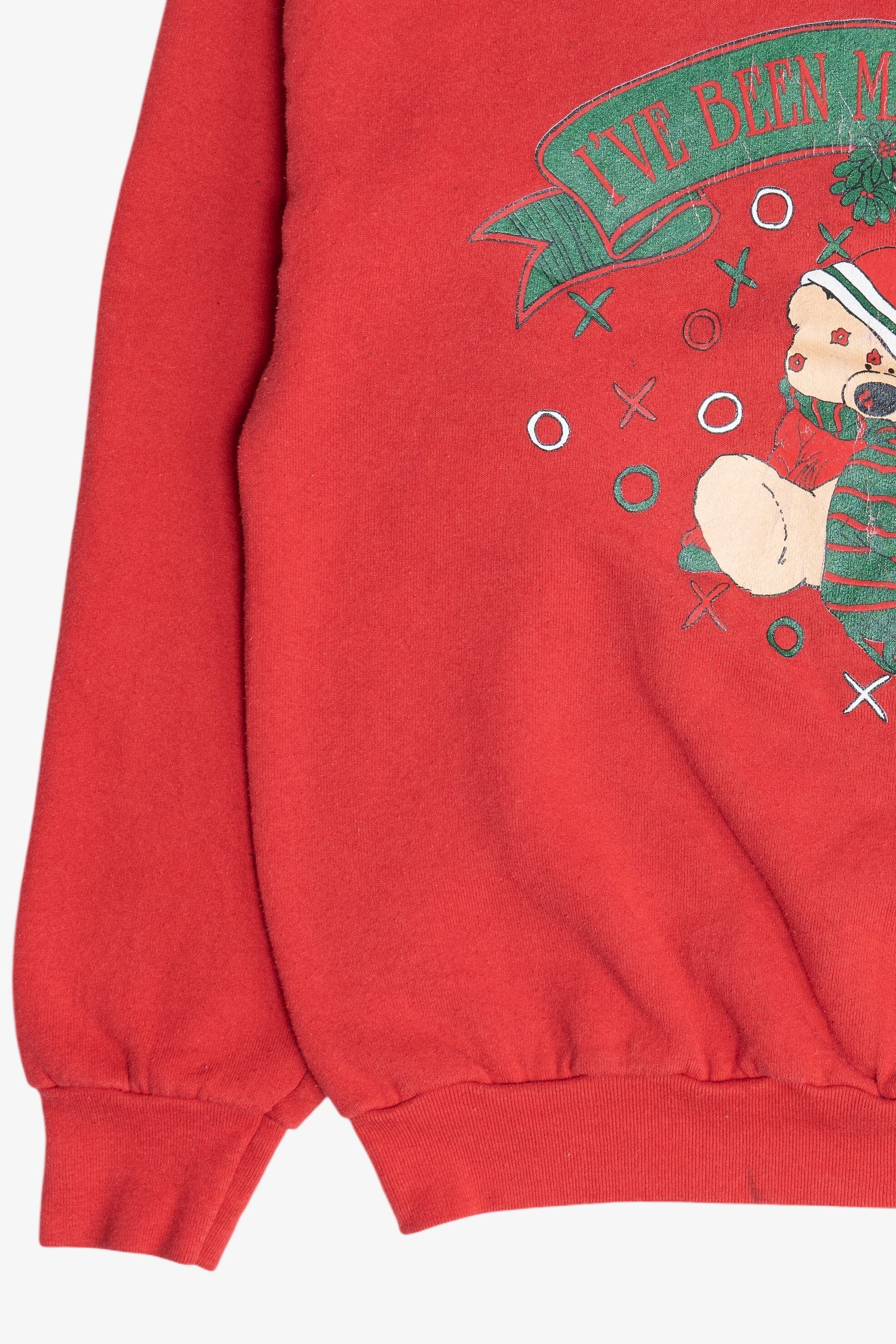 Vintage "I've Been Mistletoed" Bear Ugly Christmas Sweatshirt (1990s)