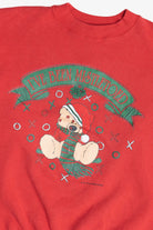 Vintage "I've Been Mistletoed" Bear Ugly Christmas Sweatshirt (1990s)